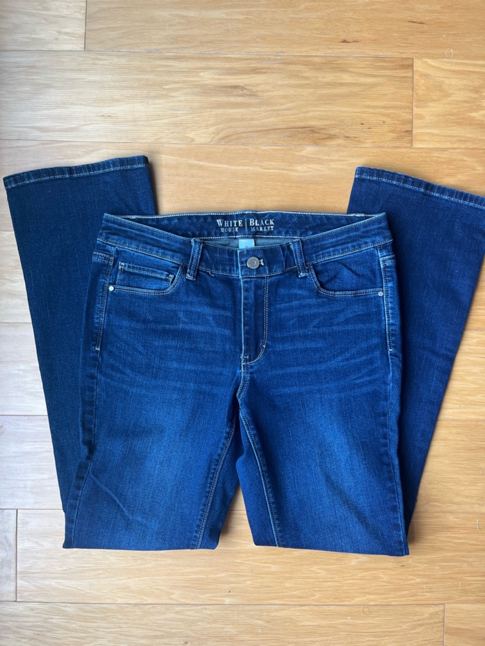 White House Black Market Women's Dark Indigo Boot Cut Jeans
